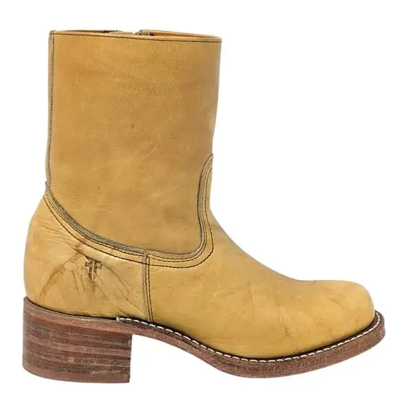 Frye Vintage Campus Boots Banana Yellow Leather Women’s Size 7.5 - Picture 8 of 8